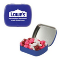 Small Royal Blue Mint Tin Filled w/ Candy Hearts